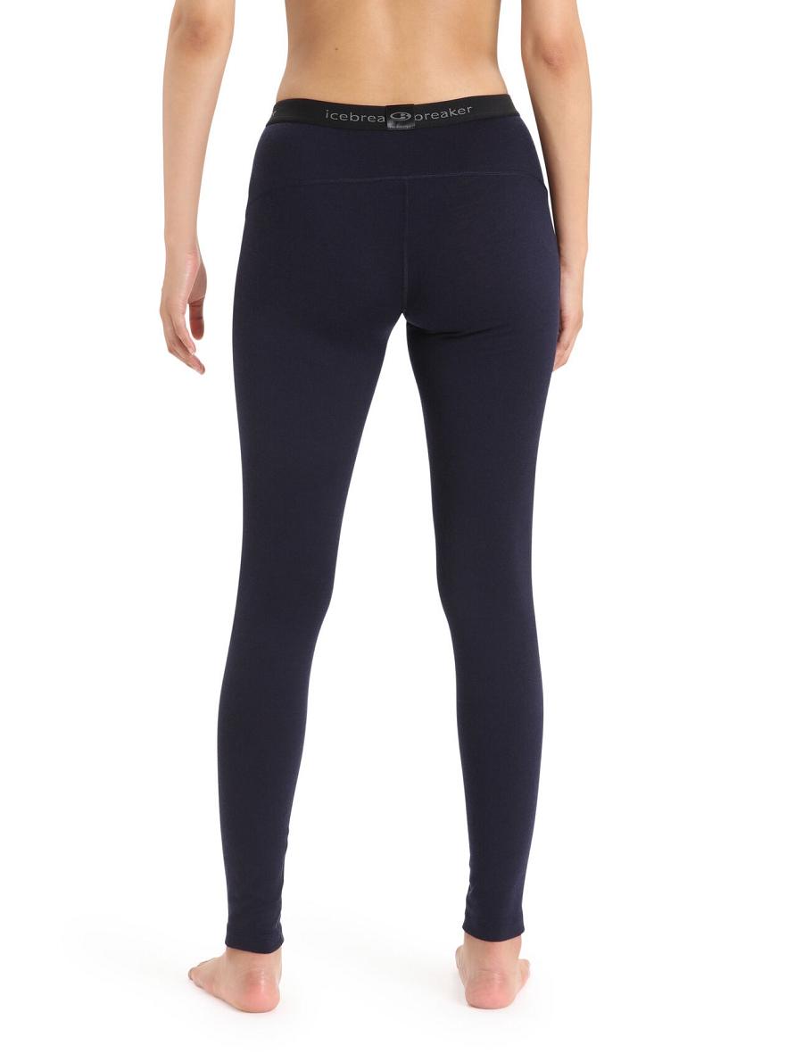 Midnight Navy Icebreaker Merino 200 Oasis Thermal Women's Leggings | AU 1549QMAZ